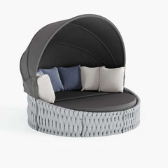 Modern Aluminum Alloy Outdoor Daybed with Removable Cushions