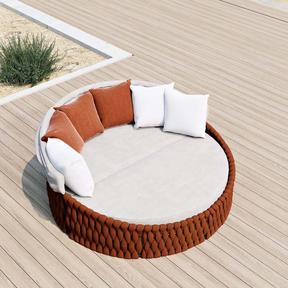 Modern Aluminum Alloy Outdoor Daybed with Removable Cushions
