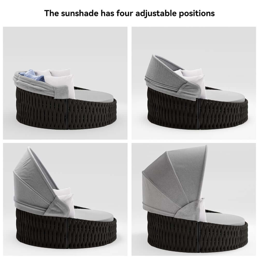 Modern Aluminum Alloy Outdoor Daybed with Removable Cushions