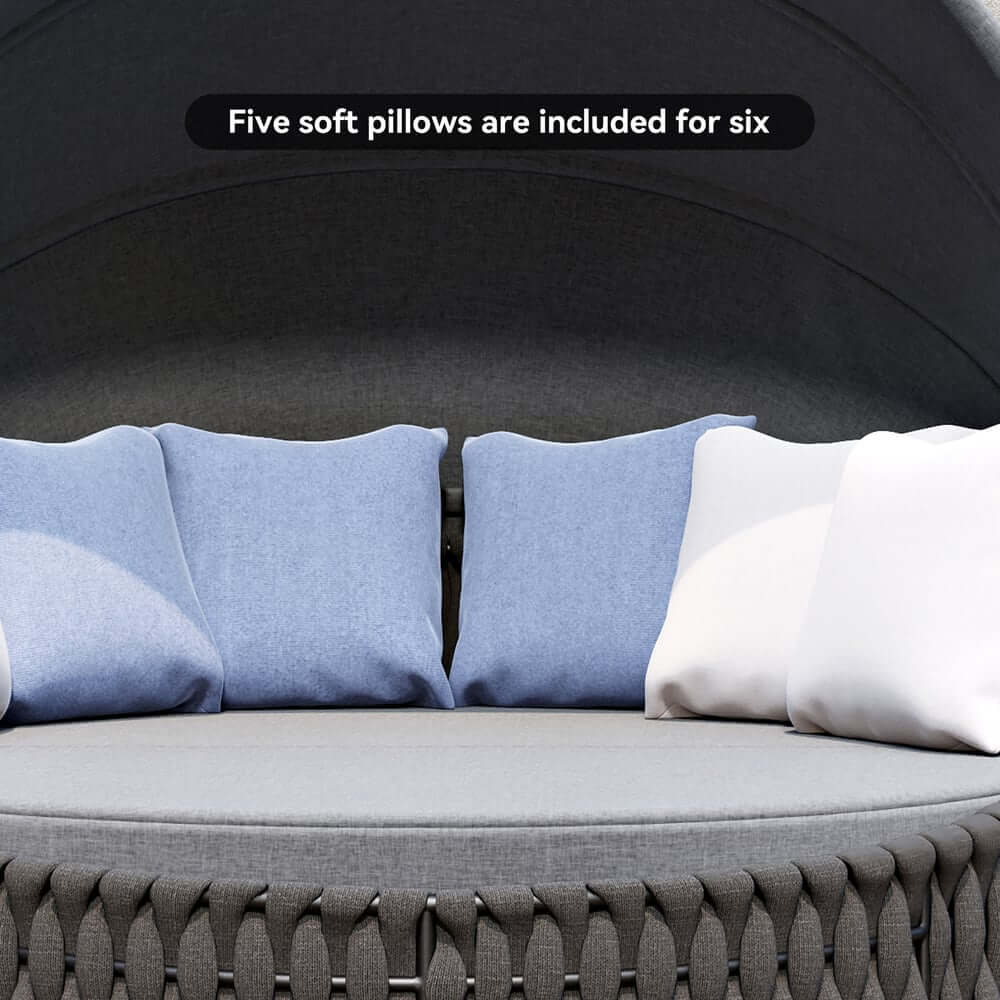Modern Aluminum Alloy Outdoor Daybed with Removable Cushions