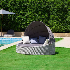 Modern Aluminum Alloy Outdoor Daybed with Removable Cushions