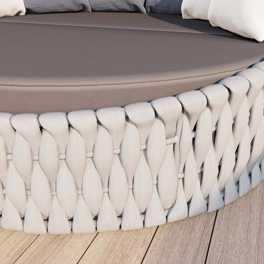 Modern Aluminum Alloy Outdoor Daybed with Removable Cushions