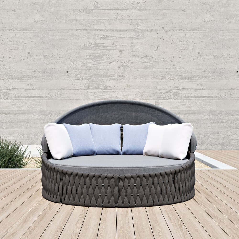 Modern Aluminum Alloy Outdoor Daybed with Removable Cushions