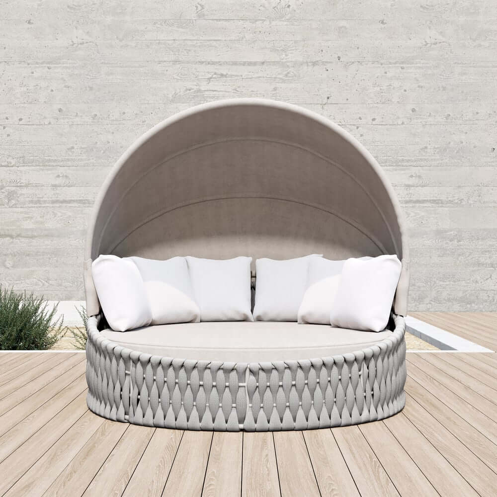 Modern Aluminum Alloy Outdoor Daybed with Removable Cushions