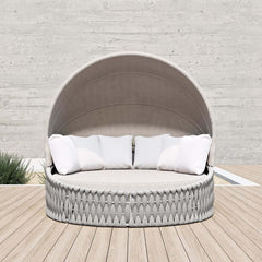 Modern Aluminum Alloy Outdoor Daybed with Removable Cushions