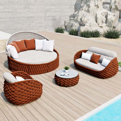 Modern Aluminum Alloy Outdoor Daybed with Removable Cushions