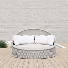 Modern Aluminum Alloy Outdoor Daybed with Removable Cushions
