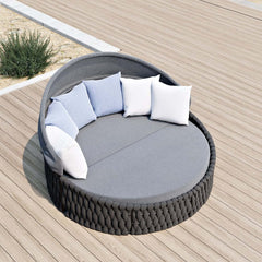 Modern Aluminum Alloy Outdoor Daybed with Removable Cushions