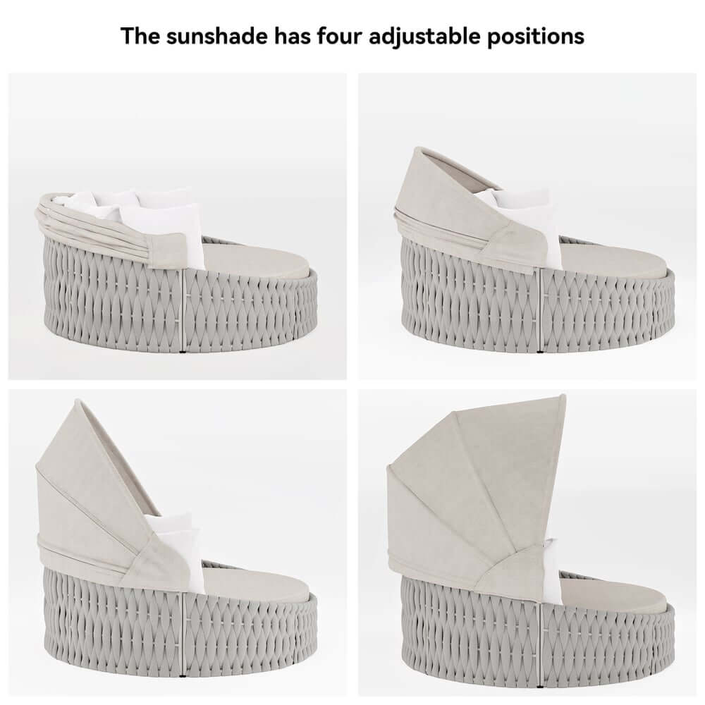 Modern Aluminum Alloy Outdoor Daybed with Removable Cushions