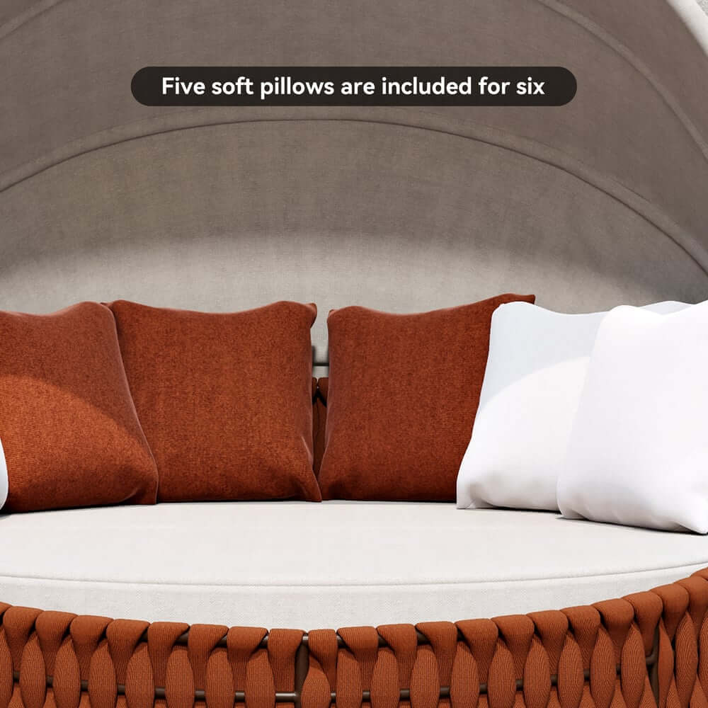 Modern Aluminum Alloy Outdoor Daybed with Removable Cushions