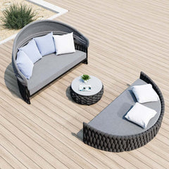 Modern Aluminum Alloy Outdoor Daybed with Removable Cushions