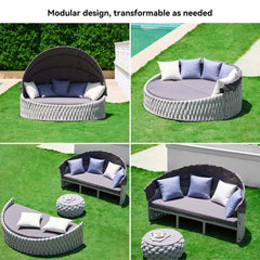 Modern Aluminum Alloy Outdoor Daybed with Removable Cushions
