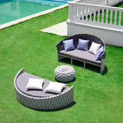 Modern Aluminum Alloy Outdoor Daybed with Removable Cushions