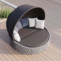 Modern Aluminum Alloy Outdoor Daybed with Removable Cushions