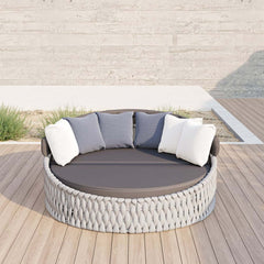 Modern Aluminum Alloy Outdoor Daybed with Removable Cushions
