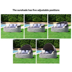 Modern Aluminum Alloy Outdoor Daybed with Removable Cushions