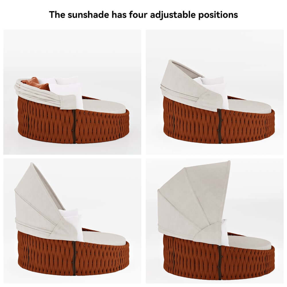 Modern Aluminum Alloy Outdoor Daybed with Removable Cushions