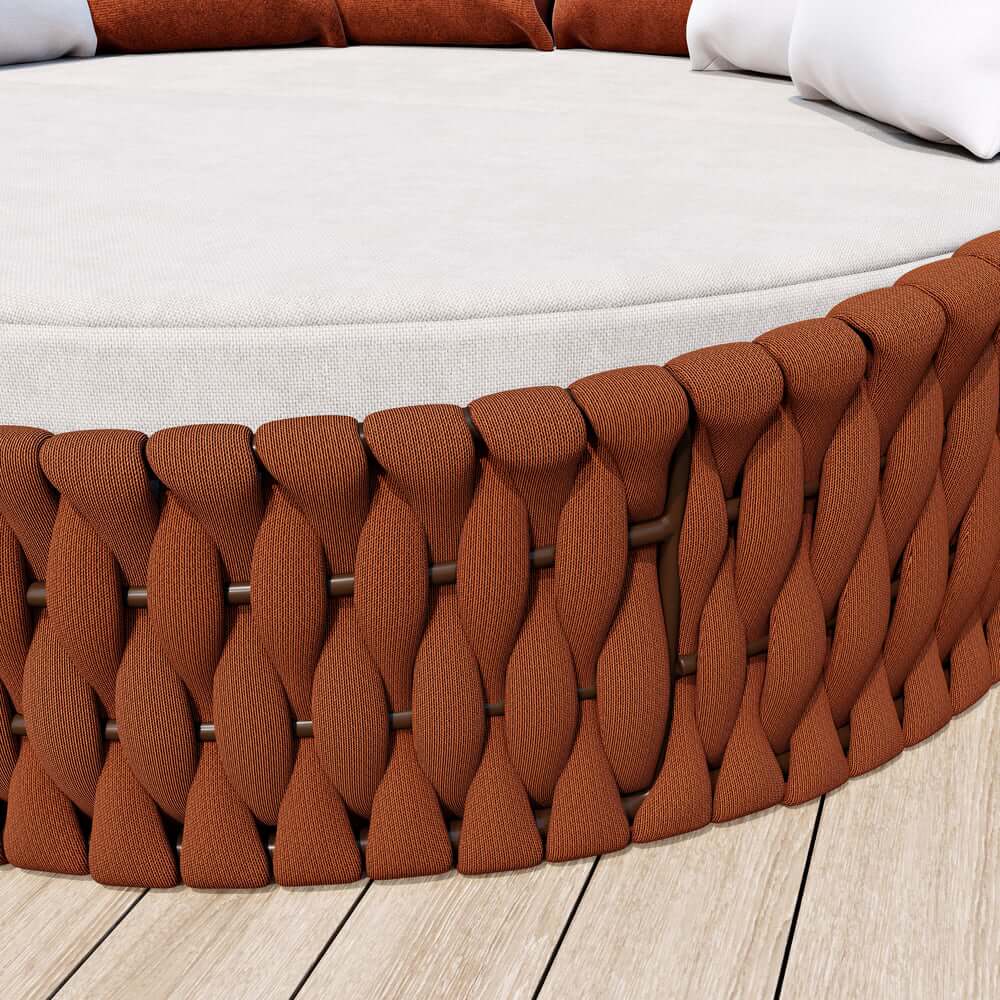 Modern Aluminum Alloy Outdoor Daybed with Removable Cushions