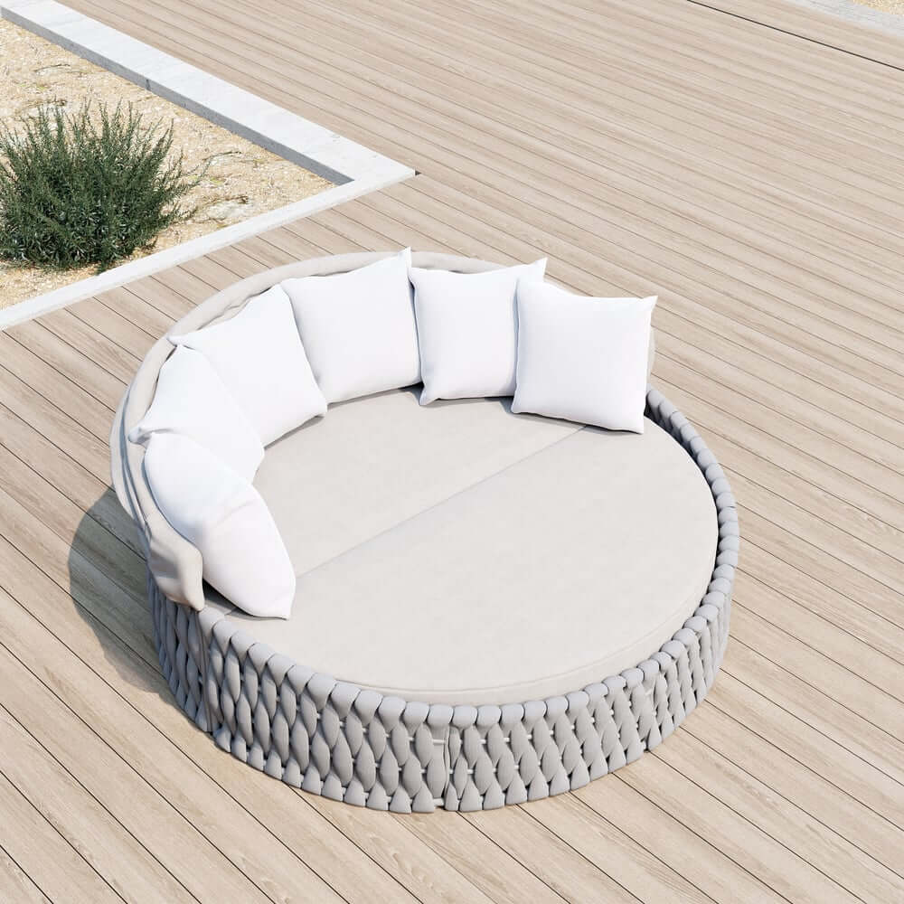 Modern Aluminum Alloy Outdoor Daybed with Removable Cushions