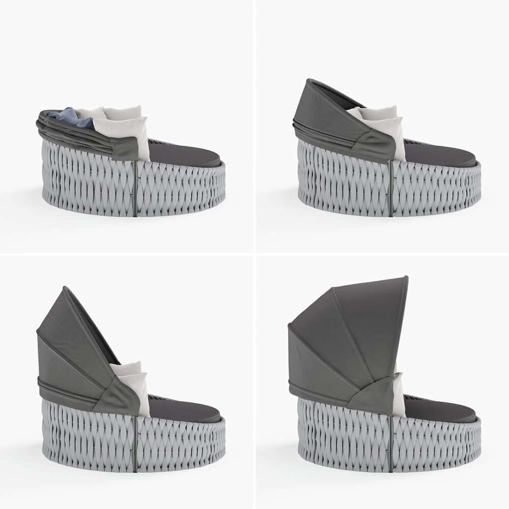 Modern Aluminum Alloy Outdoor Daybed with Removable Cushions