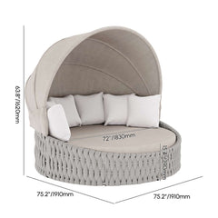 Modern Aluminum Alloy Outdoor Daybed with Removable Cushions Dimensions