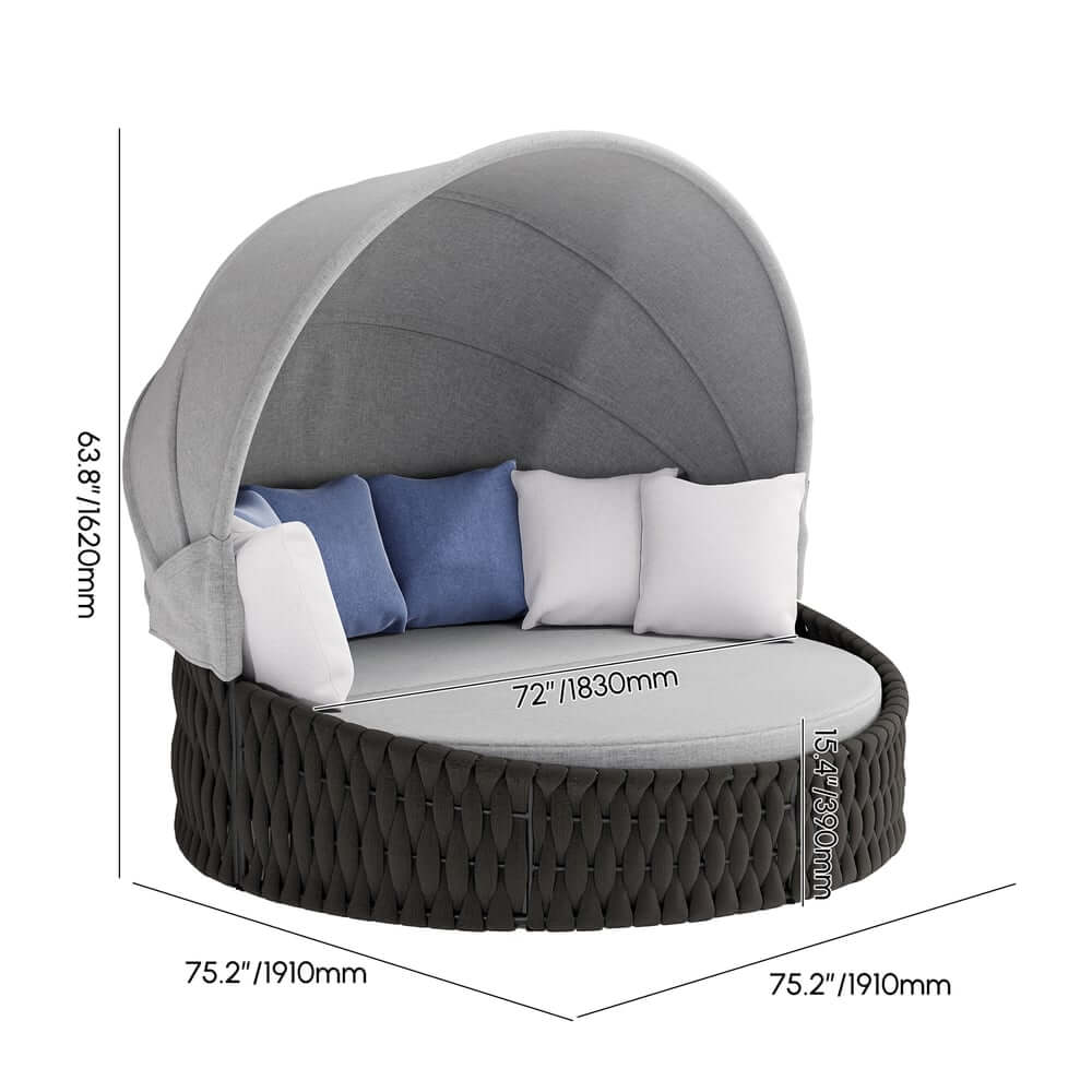 Modern Aluminum Alloy Outdoor Daybed with Removable Cushions Dimensions