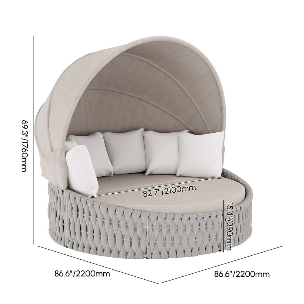 Modern Aluminum Alloy Outdoor Daybed with Removable Cushions Dimensions