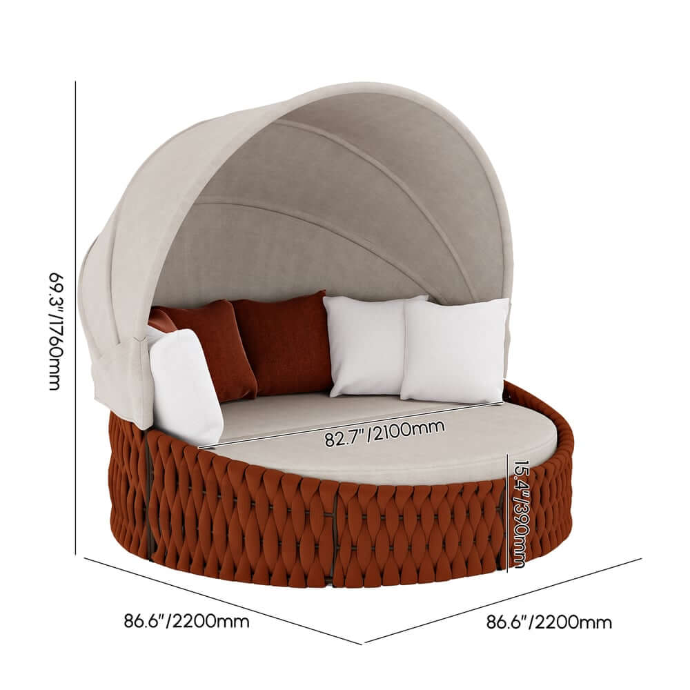 Modern Aluminum Alloy Outdoor Daybed with Removable Cushions Dimensions