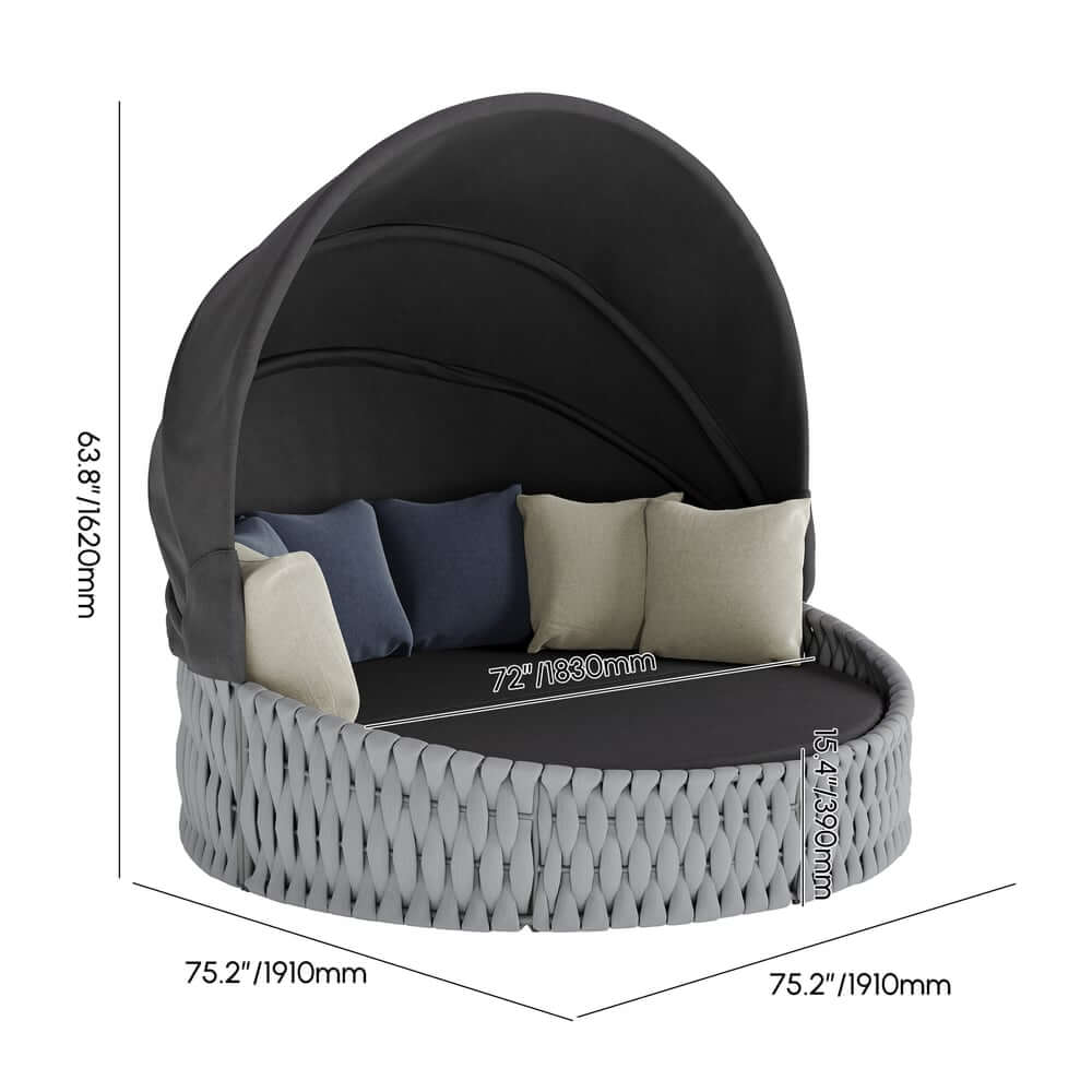 Modern Aluminum Alloy Outdoor Daybed with Removable Cushions Dimensions