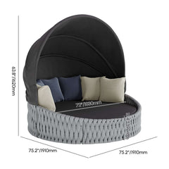 Modern Aluminum Alloy Outdoor Daybed with Removable Cushions Dimensions