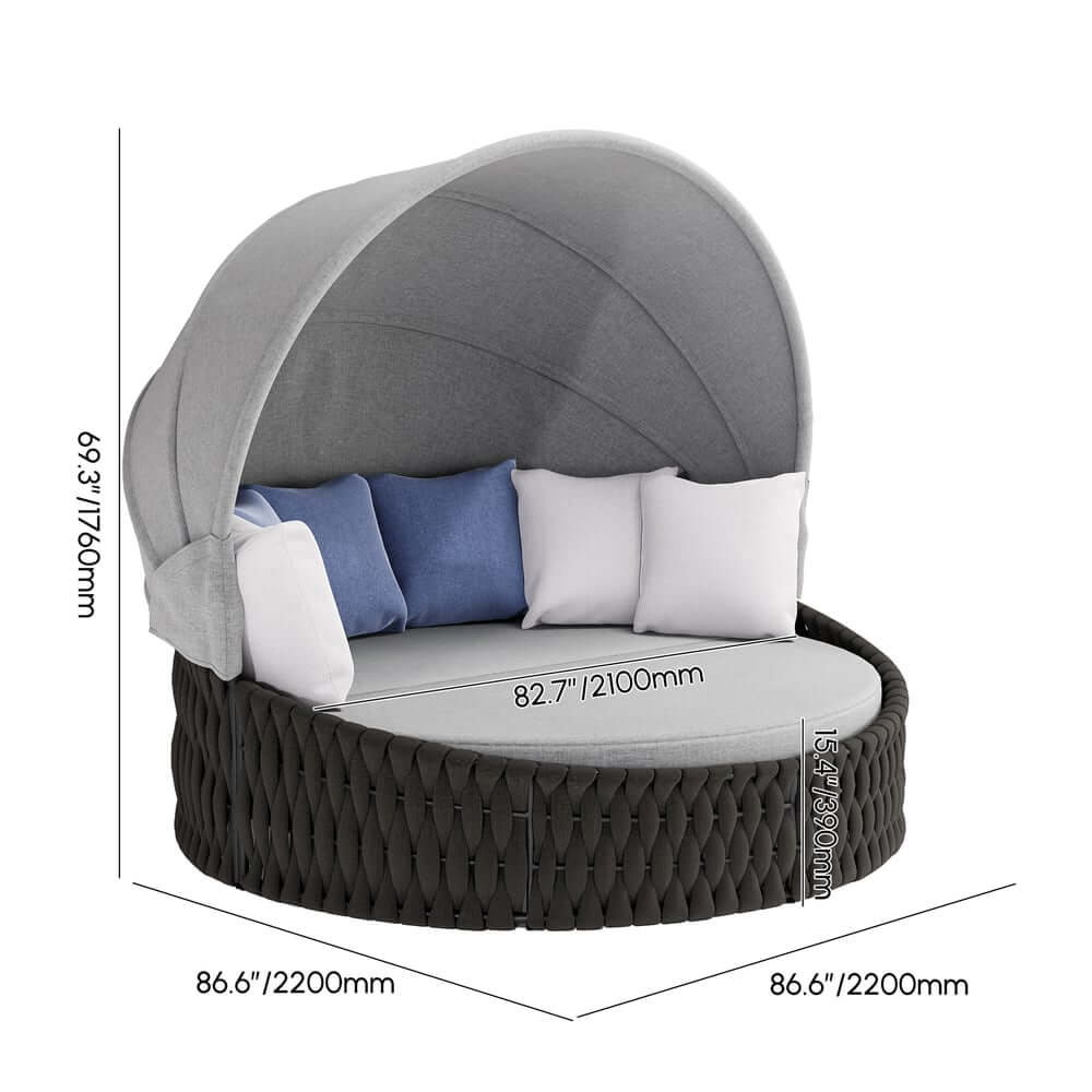 Modern Aluminum Alloy Outdoor Daybed with Removable Cushions Dimensions