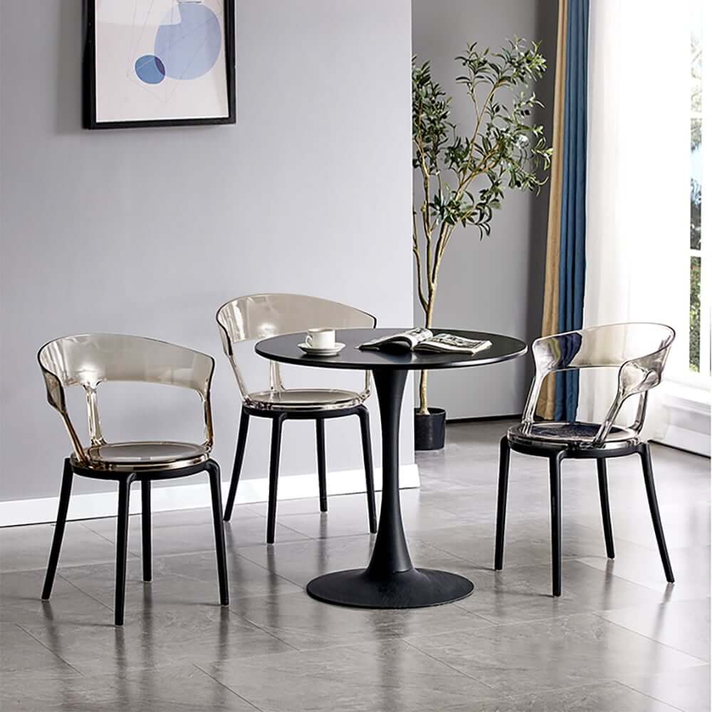 Modern Amber Acrylic Dining Chair Set Of 4