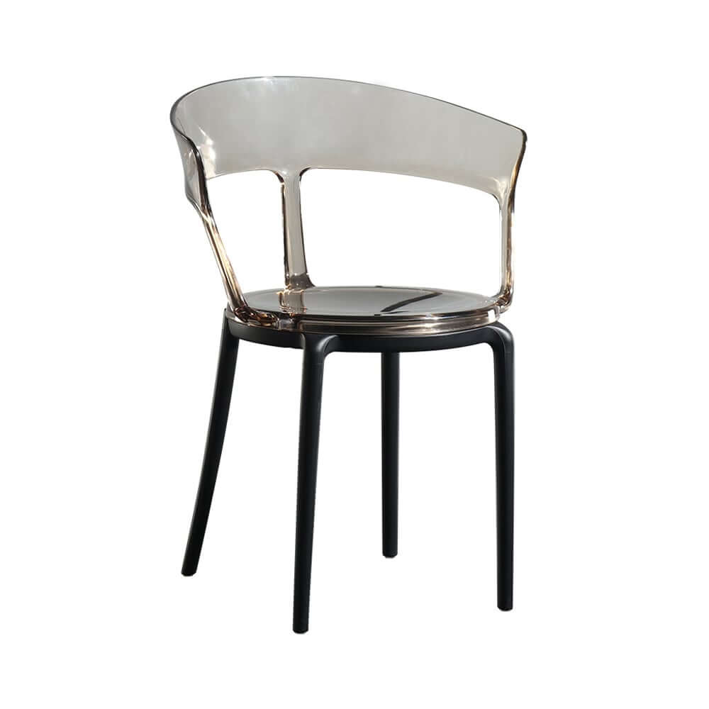 Modern Amber Acrylic Dining Chair Set Of 4