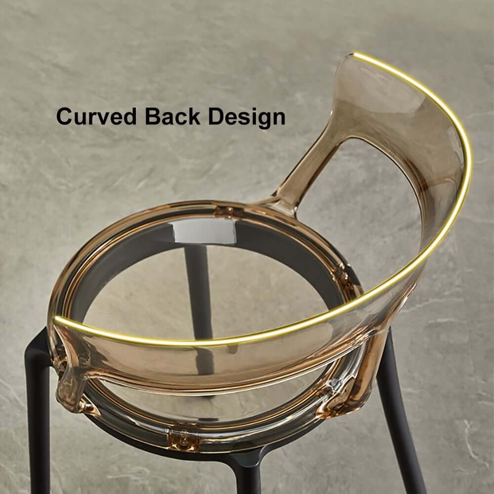 Modern Amber Acrylic Dining Chair Set Of 4