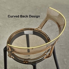 Modern Amber Acrylic Dining Chair Set Of 4