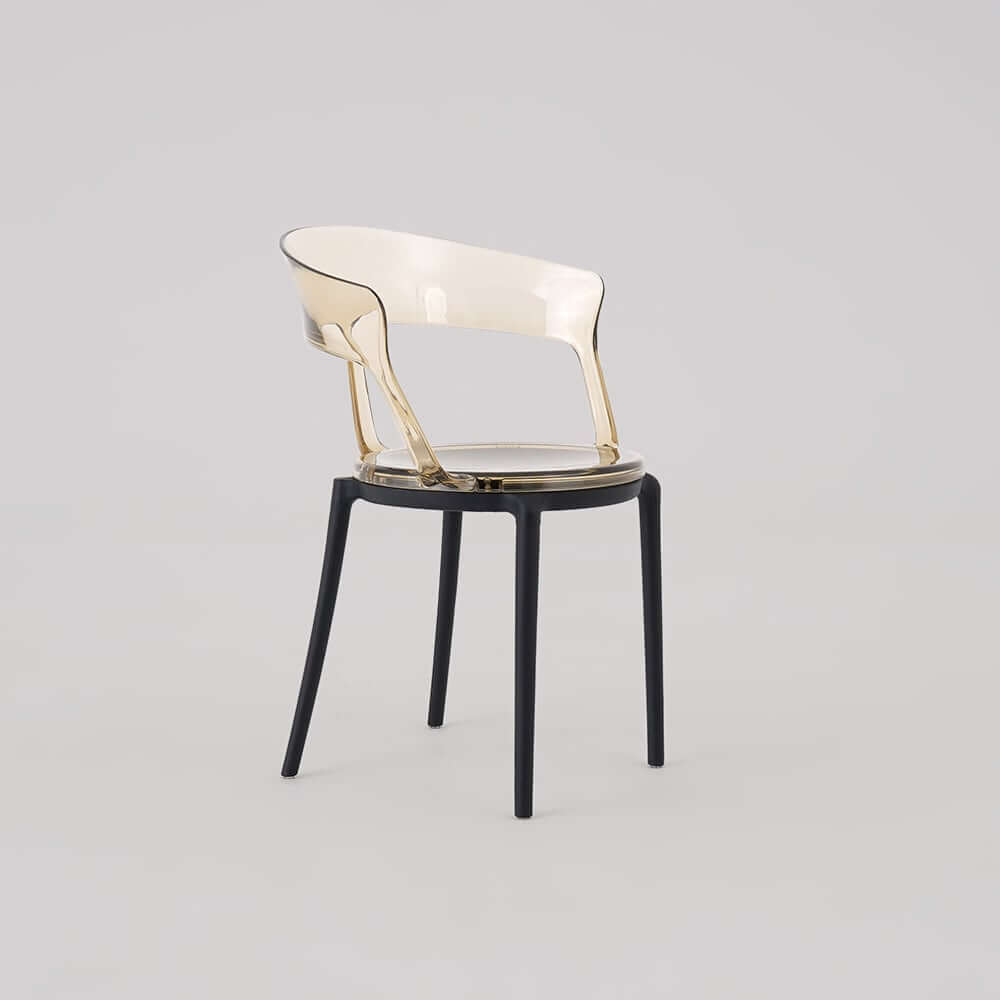 Modern Amber Acrylic Dining Chair Set Of 4