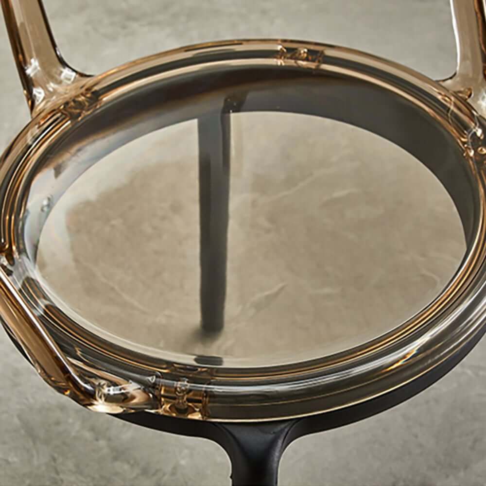 Modern Amber Acrylic Dining Chair Set Of 4