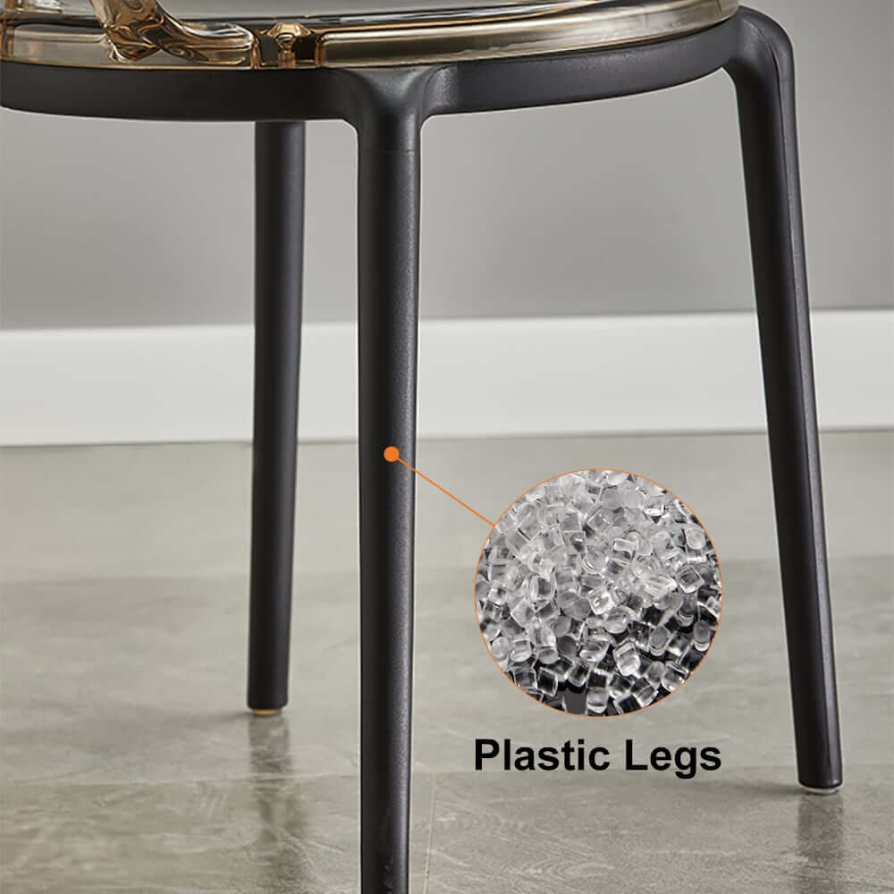 Modern Amber Acrylic Dining Chair Set Of 4