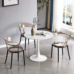 Modern Amber Acrylic Dining Chair Set Of 4