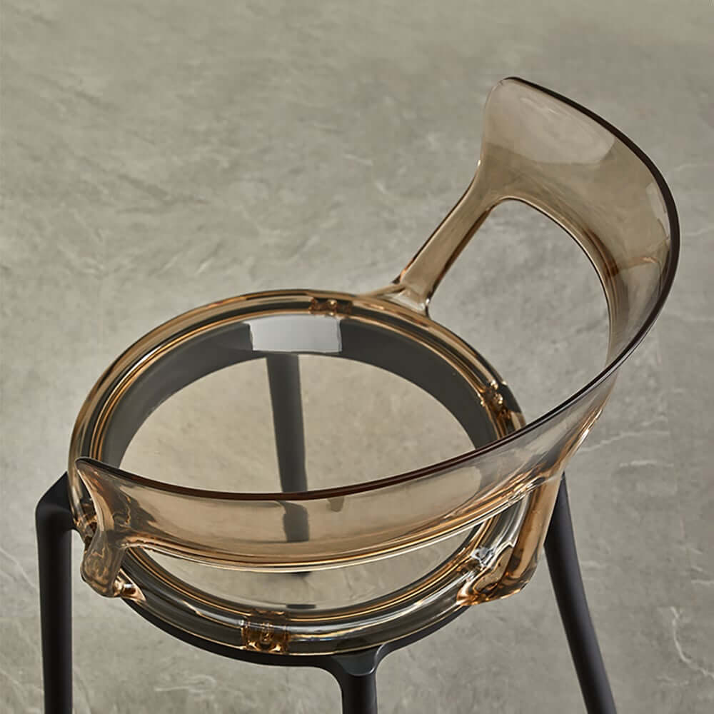 Modern Amber Acrylic Dining Chair Set Of 4