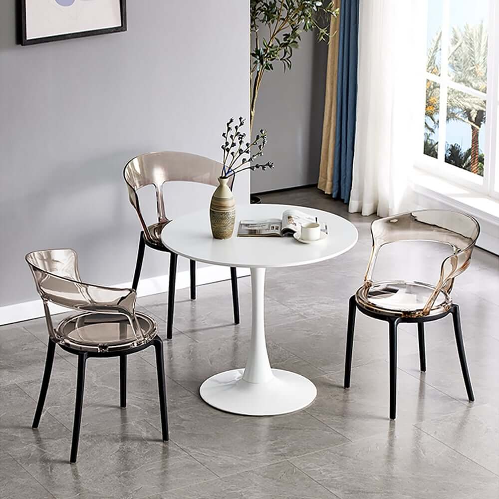 Modern Amber Acrylic Dining Chair Set Of 4