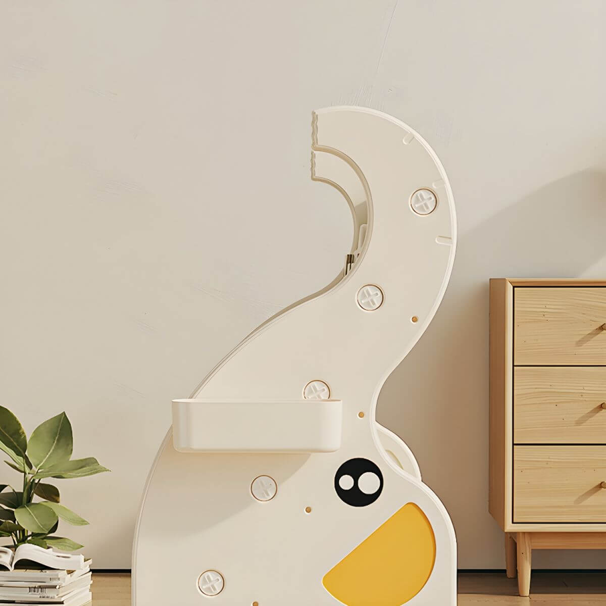 Modern Animal-Themed Kids Bookcase with Storage Bins