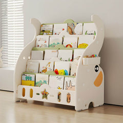 Modern Animal-Themed Kids Bookcase with Storage Bins