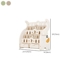 Modern Animal-Themed Kids Bookcase with Storage Bins Dimensions