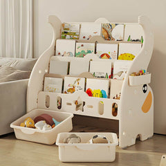 Modern Animal-Themed Kids Bookcase with Storage Bins Main Product Image