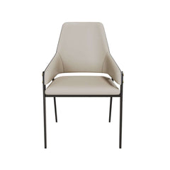 Modern Arm Chair Set Of 2 With Faux Leather Upholstery