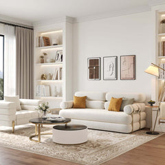 Modern Armchair With Gold Legs And Faux Leather Upholstery