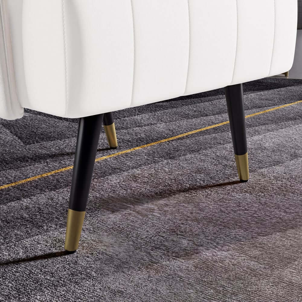 Modern Barrel Chair With Slope Arms And Faux Leather
