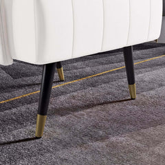 Modern Barrel Chair With Slope Arms And Faux Leather