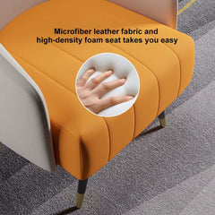Modern Barrel Chair With Slope Arms And Faux Leather